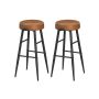 Set of 2 bar stools 51.6x51.6x76.2cm., black/brown