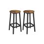 Set of 2 bar stools 30x32x65cm., black/brown