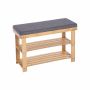 Bamboo shoe bench, gray