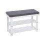Bamboo shoe bench, white/gray