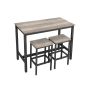 Bar table and chairs set Greige 120 x 60 x 90 cm., gray/black