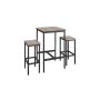 Bar table with 2 bar stools, black/brown