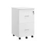 Lockable office cabinet on casters with 2 large drawers, white
