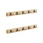 Set of 2 wall hangers 4.8x70x7cm., light brown/black