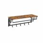 Wall-mounted clothes rack with shelf, brown/black