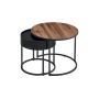 Set of 2 coffee tables, brown/black