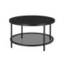 Transparent coffee table 80x44.5cm., white/black