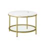 Coffee table 65x46cm., white/gold color