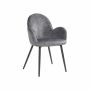 Dining chair with gray velvet upholstery