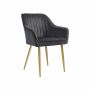 Upholstered dining chair with metal legs