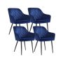 Dining chair set Velvet, blue