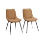 Set of 2 dining chairs 56x50.3x81cm., light brown/black