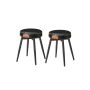 Set of 2 stools 48x48x48.2cm., black