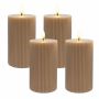 LED blokinės žvakės Relaxdays, 4 vnt, 13 × 7,5 cm