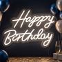 LED gimtadienio ženklas Relaxdays 10051878_1081, HAPPY BIRTHDAY, 28 × 40 × 1 cm