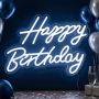 LED gimtadienio ženklas Relaxdays 10051878_1082, HAPPY BIRTHDAY, 28 × 40 × 1 cm