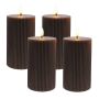 LED vaško žvakių rinkinys Relaxdays, 4 vnt, Ruda, Ø 7,5 × 13 cm