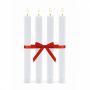 LED žvakės Relaxdays, 4 vnt, baltos, Ø 2 × 25 cm