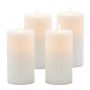 LED žvakių rinkinys Relaxdays, 4 vnt, Balta, Ø 7,5 × 18 cm