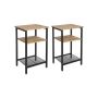 Side table set, 2 pieces, brown/black