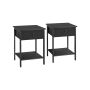 Set of 2 side tables 40x40x55cm, black