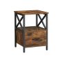 Bedside table 40 x 40 x 55 cm., brown/black