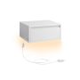 Hanging bedside table with lighting 35x40x18cm., white