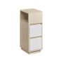 Bedside table 30x25x65cm., light brown/white