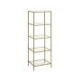 Freestanding shelf with 5 glass shelves