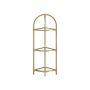 Transparent corner shelf 28x28x95.2cm., gold color