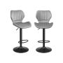 Set of 2 bar stools, light grey