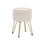 Pouf with storage space 39x44.4cm., cream/gold color
