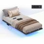 Lovos rėmas VASAGLE, 90 × 200 cm, LED, 2 lizdai, USB-C, 2 USB-A, 90 × 200 cm