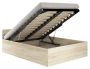 Bed with bedding box and mattress NORE CLP, 120x200 cm., oak color