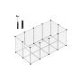 Transparent small animal enclosure 145x72x57cm., black