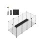 Transparent small animal enclosure 145x73x57cm., black