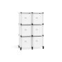 Shelf with boxes 31.5x64x95.5cm., white/black