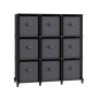 Shelf with boxes 31.5x94x95.5cm., black
