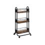 Serving trolley 3 levels, vintage brown-black