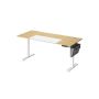 Electric height-adjustable desk 70x160x120cm., white/light brown