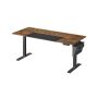 Electric height-adjustable desk 70x160x120cm., black/brown