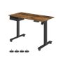 Height-adjustable electric desk 60 x 120 cm with sockets and USB ports, brown - black