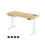 Electric height-adjustable desk 60x140x120cm., light brown/white