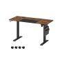 Electric height-adjustable desk 60x140x120cm., black/brown