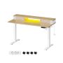 Electric height-adjustable desk with lighting 60x140x120cm., white/light brown