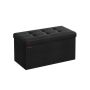 Bench 76 cm foldable with storage capacity, black