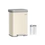 Trash can 40.4x38x58.5cm., beige/gray