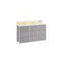 Chest of drawers 33.5x114x84cm., white/gray