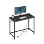 Desk with LED lighting 50x100x76cm., black