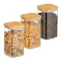 Maisto saugojimo indai Relaxdays, 3 vnt., 1200 ml, 10 × 17,5 × 10 cm